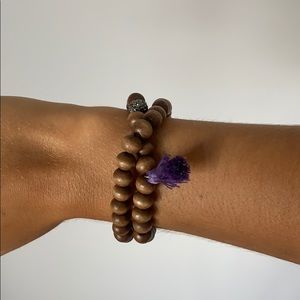 Bead Wood Wrap Bracelet